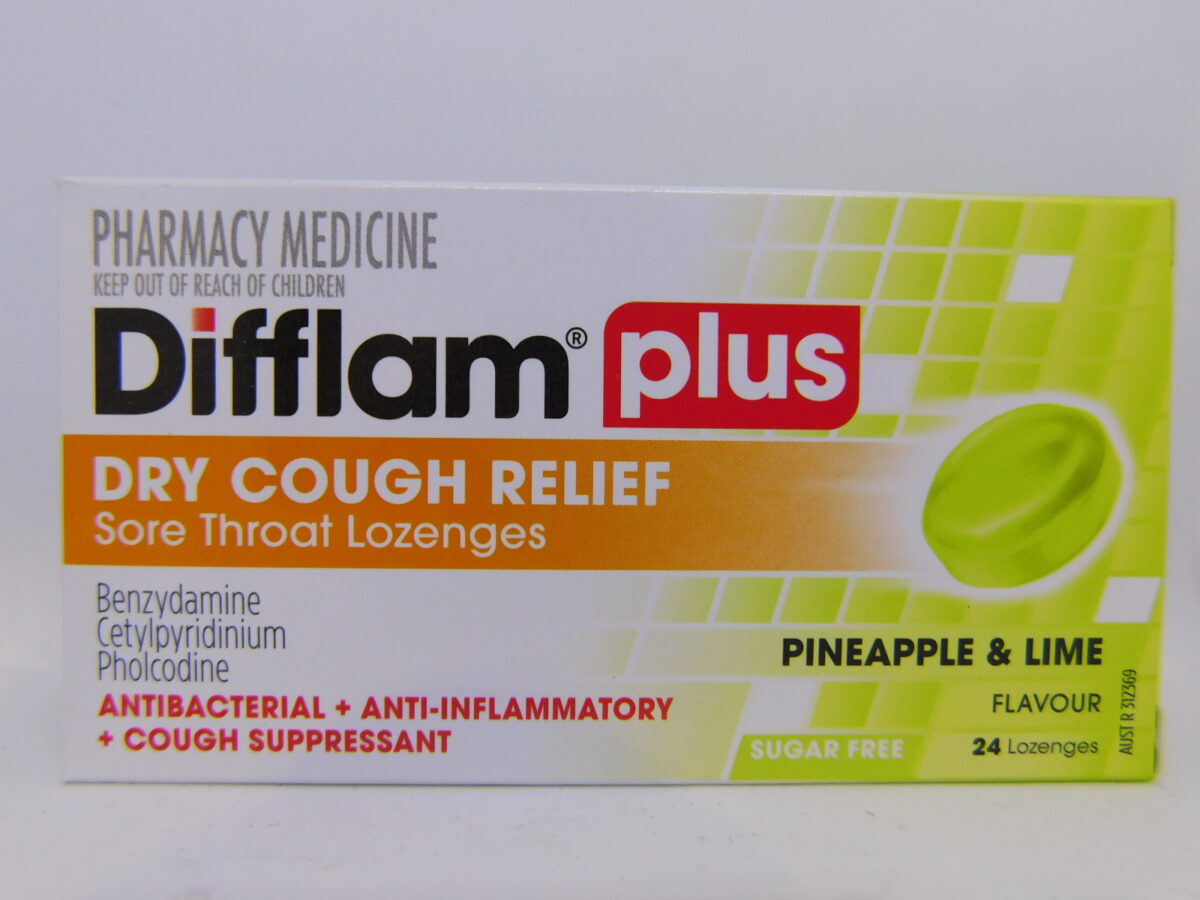 Difflam Plus Dry Cough Pineapple & lime Lozenges 24