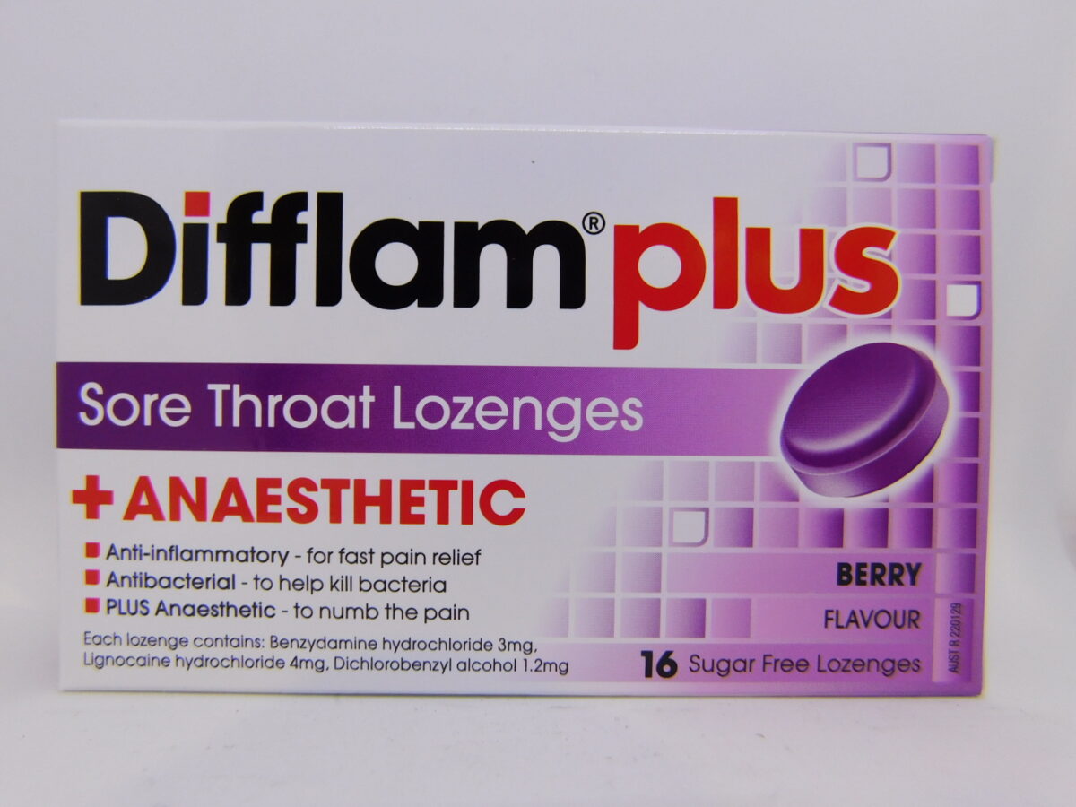 Difflam Plus Aneasthetic Lozenges Berry 24