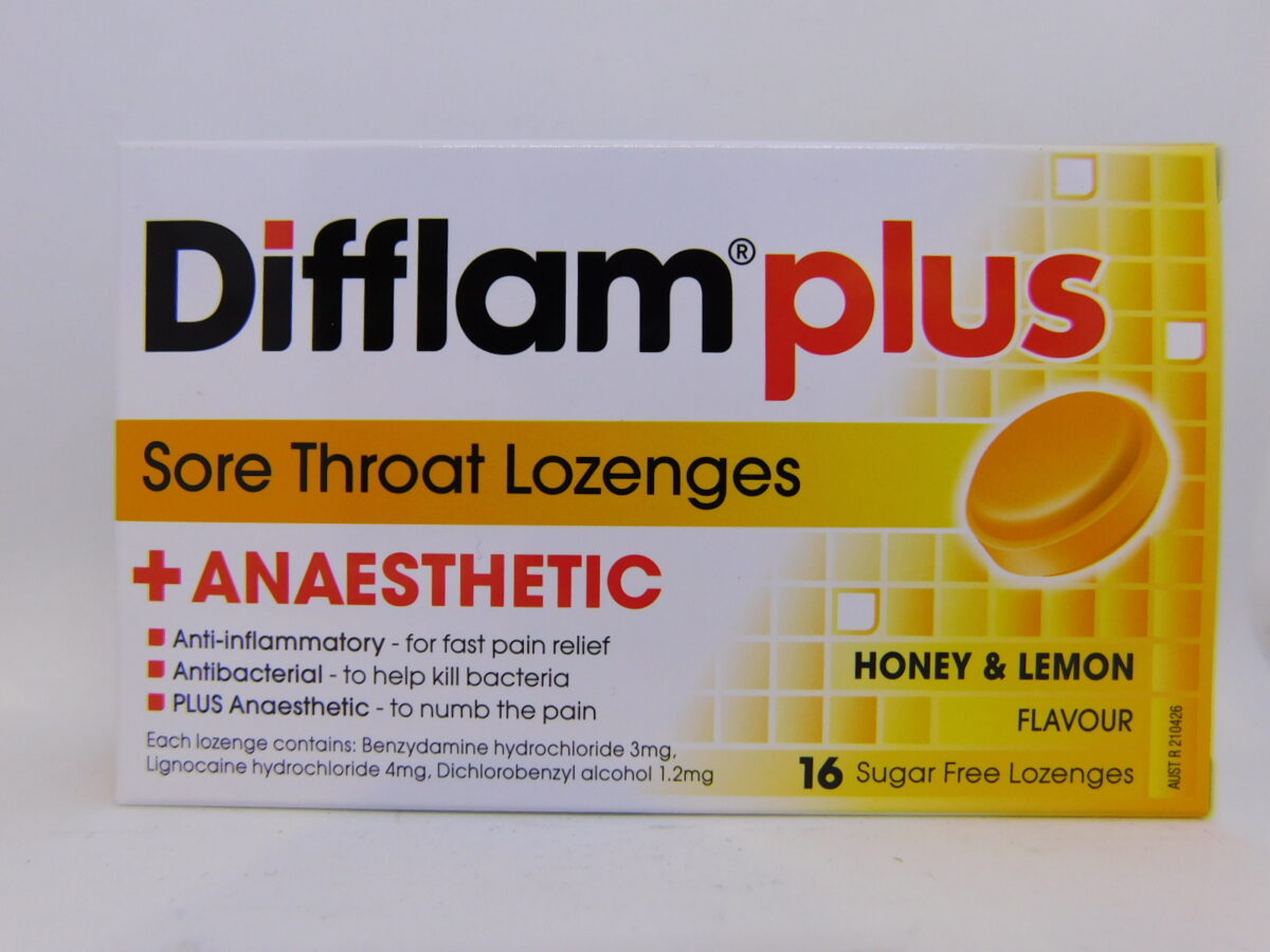 Difflam Plus Aneasthetic Lozenges Honey and Lemon 24