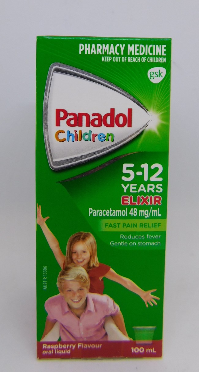 Panadol 5-12 Years Elixir 100mL Raspberry